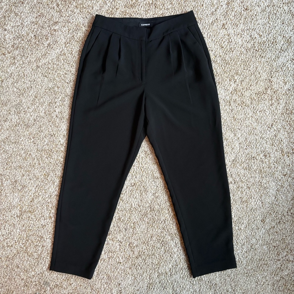 Express Classic Front Pleated Black Dress Pants, Sz 10.